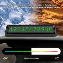 Load image into Gallery viewer, Universal Car Telephone Number Card Luminous Temporary Stop Parking Card Double Side Plate Stikers Accessories