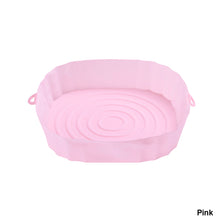 Load image into Gallery viewer, Silicone Air Fryer Baking Tray Pot Reusable Ultra Thin Round Home Kitchen Pizza Mat With Handles No-Stick Grill Accessories