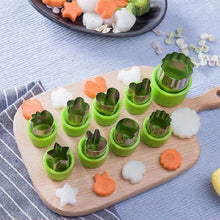 Load image into Gallery viewer, Rice Vegetable Fruit Cutter Mold 9Pcs/set Flowers Cartoon Cutter Mold Stainless Steel Cake Cookie Biscuit Cutting Shape Tools