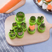 Load image into Gallery viewer, Rice Vegetable Fruit Cutter Mold 9Pcs/set Flowers Cartoon Cutter Mold Stainless Steel Cake Cookie Biscuit Cutting Shape Tools