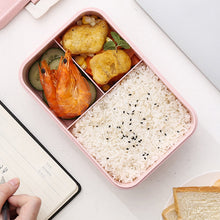 Load image into Gallery viewer, Microwave Lunch Box Wheat Straw Compartment Bento Box Food Storage Container Portable Food Box with Cultery