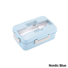 Load image into Gallery viewer, Microwave Lunch Box Wheat Straw Compartment Bento Box Food Storage Container Portable Food Box with Cultery