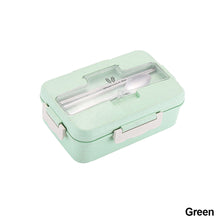 Load image into Gallery viewer, Microwave Lunch Box Wheat Straw Compartment Bento Box Food Storage Container Portable Food Box with Cultery