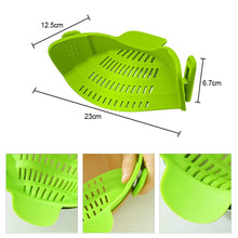 Load image into Gallery viewer, Kitchen Strainer Clip Pan Drain Rack Food Grade Silicone Funnel Heat Resistant Pot Drain Pan Strainer Kitchen Gadgets