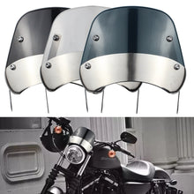 Load image into Gallery viewer, Universal Front Motorcycle Windshield Deflector Windscreen with Metal Mounting Bracket for Honda Suzuki