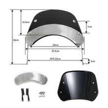 Load image into Gallery viewer, Universal Front Motorcycle Windshield Deflector Windscreen with Metal Mounting Bracket for Honda Suzuki
