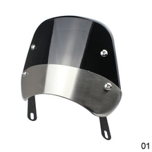Load image into Gallery viewer, Universal Front Motorcycle Windshield Deflector Windscreen with Metal Mounting Bracket for Honda Suzuki