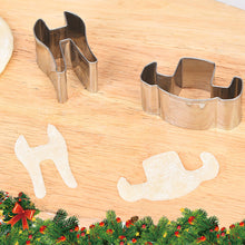 Load image into Gallery viewer, 8 Pcs/Set 3D Mini Christmas Cookie Cutter Stainless Steel Biscuit Mold Handmade Snowman Xmas Tree Mould Fondant Cutter Baking Decoration Tool