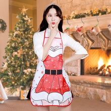 Load image into Gallery viewer, Christmas Apron Halloween Decoration Santa Claus Red Apron Kitchen Apron Home Cooking Baking Waist Bib