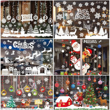Load image into Gallery viewer, Merry Christmas Decoration for Home Window Stickers Xmas Decor Snowflake Santa Elk Snowman Window Sticker Showcase Decoration