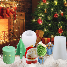 Load image into Gallery viewer, DIY Christmas Candle Silicone Molds Glue Resin Soap Chocolate Mousse Making Molds Candle Mould for Aromatherapy Home Decor