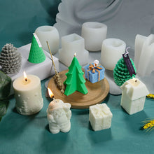 Load image into Gallery viewer, DIY Christmas Candle Silicone Molds Glue Resin Soap Chocolate Mousse Making Molds Candle Mould for Aromatherapy Home Decor