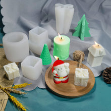 Load image into Gallery viewer, DIY Christmas Candle Silicone Molds Glue Resin Soap Chocolate Mousse Making Molds Candle Mould for Aromatherapy Home Decor