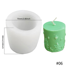 Load image into Gallery viewer, DIY Christmas Candle Silicone Molds Glue Resin Soap Chocolate Mousse Making Molds Candle Mould for Aromatherapy Home Decor