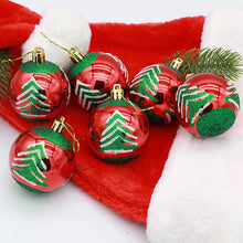Load image into Gallery viewer, 6Pcs 6cm Christmas Tree Decoration Balls Xmas Ornaments Ball Glitter Hanging Ball New Year Party Pendant Decor Prop Gift Supplies