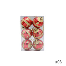 Load image into Gallery viewer, 6Pcs 6cm Christmas Tree Decoration Balls Xmas Ornaments Ball Glitter Hanging Ball New Year Party Pendant Decor Prop Gift Supplies