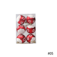 Load image into Gallery viewer, 6Pcs 6cm Christmas Tree Decoration Balls Xmas Ornaments Ball Glitter Hanging Ball New Year Party Pendant Decor Prop Gift Supplies
