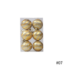 Load image into Gallery viewer, 6Pcs 6cm Christmas Tree Decoration Balls Xmas Ornaments Ball Glitter Hanging Ball New Year Party Pendant Decor Prop Gift Supplies