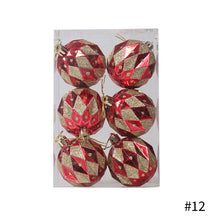 Load image into Gallery viewer, 6Pcs 6cm Christmas Tree Decoration Balls Xmas Ornaments Ball Glitter Hanging Ball New Year Party Pendant Decor Prop Gift Supplies