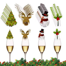 Load image into Gallery viewer, 10pcs Santa Claus Snowman Tree Wine Glass Merry Christmas Decorations For Home Table Place Cards Xmas Gift New Year Party