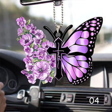 Load image into Gallery viewer, Butterfly Cross Car View Mirror Hanging Pendant Auto Home Decor Vehicle Ornament Mini Car Accessory Interior Hanging For Girls