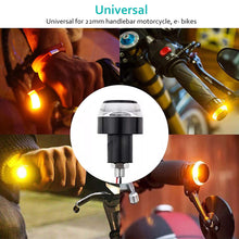 Load image into Gallery viewer, 2Pcs Motorcycle LED Turn Signal light Handle Bar End Blinker for 22mm Handlebar Moto Motorcycle Flashing Lights 12V Blinker Lamp