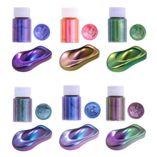 Load image into Gallery viewer, 10g Car Chameleon Pigment Powder Color Changing Pigment Car Decoration Pearlescent Pigment Powder Cosmetic Eye Shadow Nail