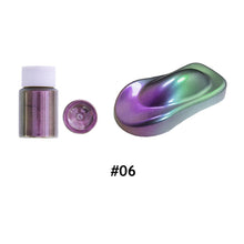 Load image into Gallery viewer, 10g Car Chameleon Pigment Powder Color Changing Pigment Car Decoration Pearlescent Pigment Powder Cosmetic Eye Shadow Nail