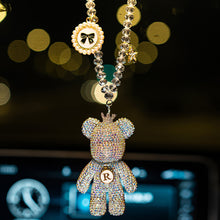 Load image into Gallery viewer, Cartoon Gloomy Bear Car Accessories Crystal Diamond Bear Car Pendant Rearview Mirror Hanging Ornaments Car Interior Decoration
