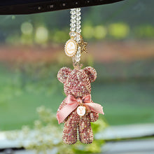 Load image into Gallery viewer, Cartoon Gloomy Bear Car Accessories Crystal Diamond Bear Car Pendant Rearview Mirror Hanging Ornaments Car Interior Decoration
