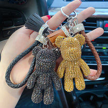 Load image into Gallery viewer, Rhinestone Cute Bear Key Chain Tassels Keychain Anti-lost Pendant Holiday Car Key Ring Chain Holder Keyfob Jewelry For Girls Gift
