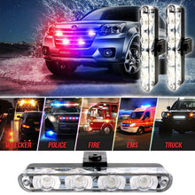 Load image into Gallery viewer, 4Pc 16LED Grill Car Strobe Police Light Strobe Emergency Remote Wireless Control Flash Signal Fireman Beacon Warning Strobe Lamp