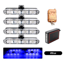 Load image into Gallery viewer, 4Pc 16LED Grill Car Strobe Police Light Strobe Emergency Remote Wireless Control Flash Signal Fireman Beacon Warning Strobe Lamp