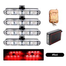 Load image into Gallery viewer, 4Pc 16LED Grill Car Strobe Police Light Strobe Emergency Remote Wireless Control Flash Signal Fireman Beacon Warning Strobe Lamp