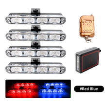 Load image into Gallery viewer, 4Pc 16LED Grill Car Strobe Police Light Strobe Emergency Remote Wireless Control Flash Signal Fireman Beacon Warning Strobe Lamp