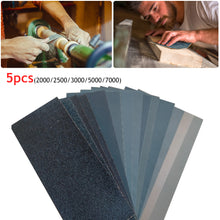 Load image into Gallery viewer, 5Pcs 230x93mm Sandpaper Set Wet Dry Sanding Paper 2000-7000 Grit Sand Paper for Wood Metal Abrasive Plastic CeramicPolshing Tool