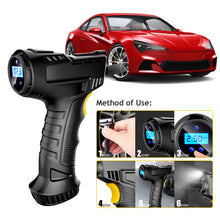 Load image into Gallery viewer, 120W Car Air Compressor Wireless Inflatable Pump Rechargeable Portable Air Pump Car Tire Inflator Digital for Car Bicycle Balls