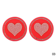 Load image into Gallery viewer, 2Pcs Car Cup Coasters Sparkly Rhinestone Heart Bling Car Coasters for Cup Holders Insert Interior Accessories