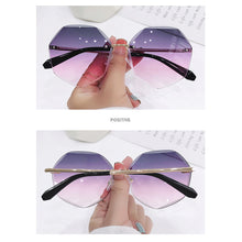 Load image into Gallery viewer, Metal Frameless Sunglasses Fashion Simple Polygonal Sunglasses UV Protection Outdoor Sunglasses For Women