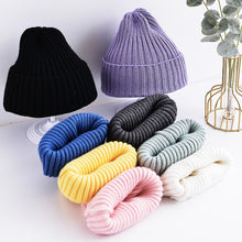 Load image into Gallery viewer, Children Knitted Hat Candy Color Knitted Hat Autumn and Winter Warm Knitted Hat Comfortable Breathable Knitted Hat for Kids