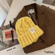 Load image into Gallery viewer, Retro Versatile Woolen Hat Thickened Warm Twist Knit Hat Ear-protection Woolen Hat Solid Color Knit Hat for Men Women