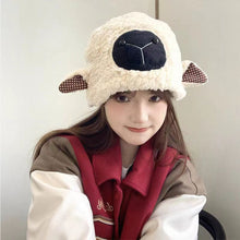 Load image into Gallery viewer, Sweet Cute Little Sheep Hat Thicken Warm Lamb Wool Hat Fashion Leisure Plush Hat Winter Outdoor Warm Hat