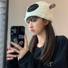 Load image into Gallery viewer, Sweet Cute Little Sheep Hat Thicken Warm Lamb Wool Hat Fashion Leisure Plush Hat Winter Outdoor Warm Hat