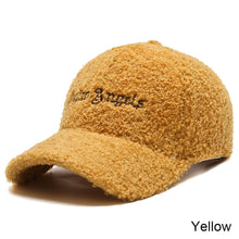 Load image into Gallery viewer, Women Men Lamb Wool Thermal Baseball Cap Fashionable Versatile Cap Casual Adjustable Lamb Wool Cap for Autumn and Winter