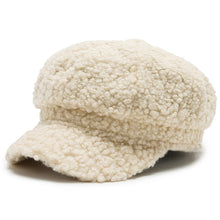 Load image into Gallery viewer, Women Lamb Wool Baseball Cap Fashion Versatile Octagonal Cap Casual Thermal Lamb Wool Cap for Autumn and Winter