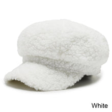Load image into Gallery viewer, Women Lamb Wool Baseball Cap Fashion Versatile Octagonal Cap Casual Thermal Lamb Wool Cap for Autumn and Winter