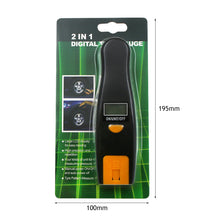 Load image into Gallery viewer, 2 In 1 Car Tire Tyre Air Pressure Gauge Meter LCD Digital Display Manometer Barometers Tester Truck Motorcycle