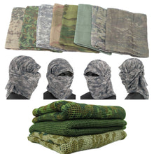 Load image into Gallery viewer, Outdoor Camping Hunting Military Tactical Scarf Camouflage Mesh Neck Scarf Sniper Face Scarf Veil Head Wrap