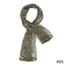 Load image into Gallery viewer, Outdoor Camping Hunting Military Tactical Scarf Camouflage Mesh Neck Scarf Sniper Face Scarf Veil Head Wrap