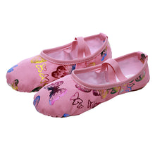 Load image into Gallery viewer, Children Practise Ballerina Shoes Woman Dance Shoes Girls Ballet Shoes Canvas Butterfly Soft Sole Ballet Dance Slippers